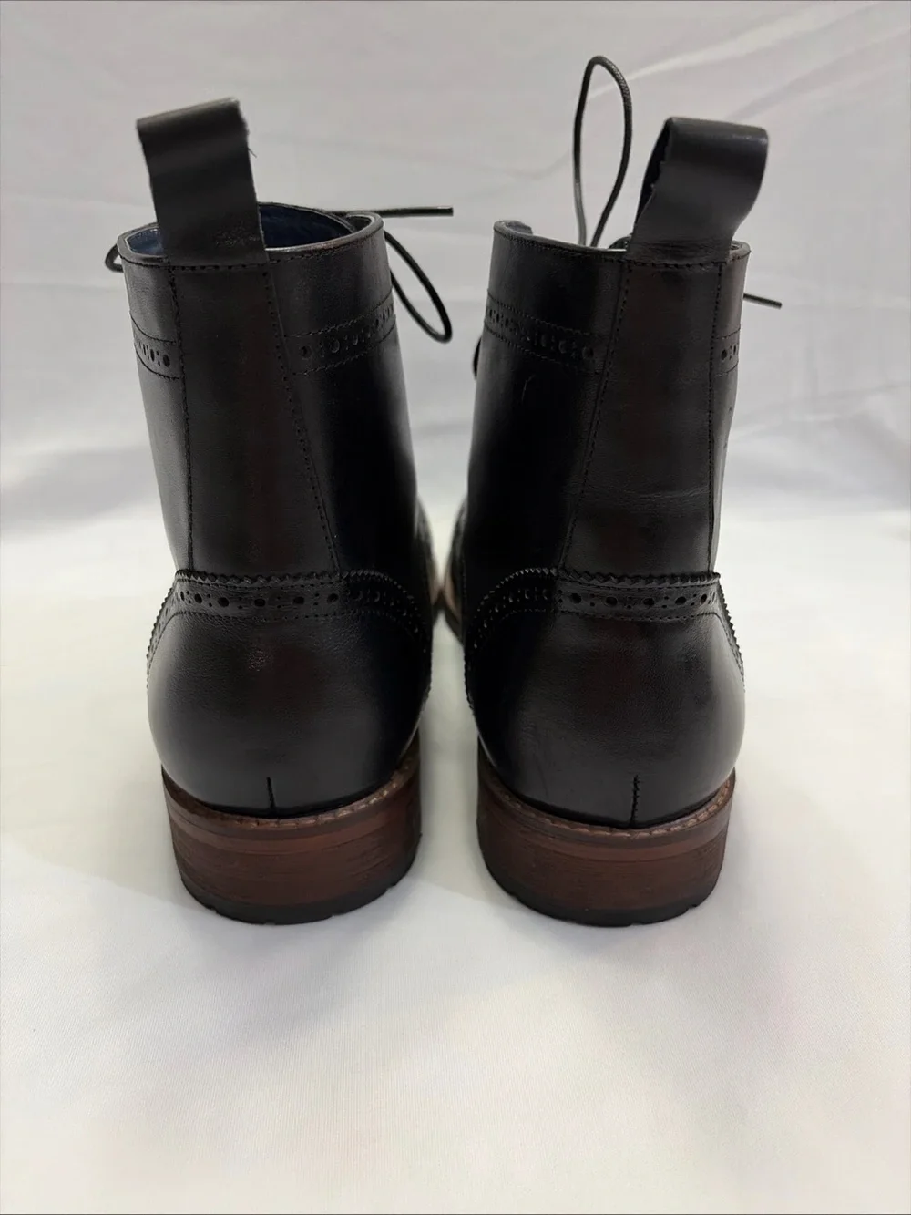 Men's Black Leather & Gray Textile Chukka Wingtip Boots